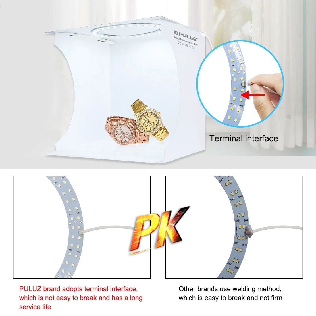 Mini Photo Studio Light Box Kit – 23cm Ring LED with 6 Backdrop Colors