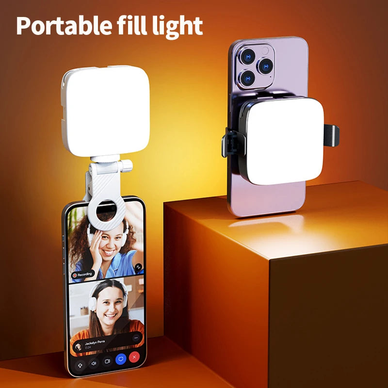 Portable Clip-On LED Video Light – 3000-9900K Fill Light for Phone & Camera