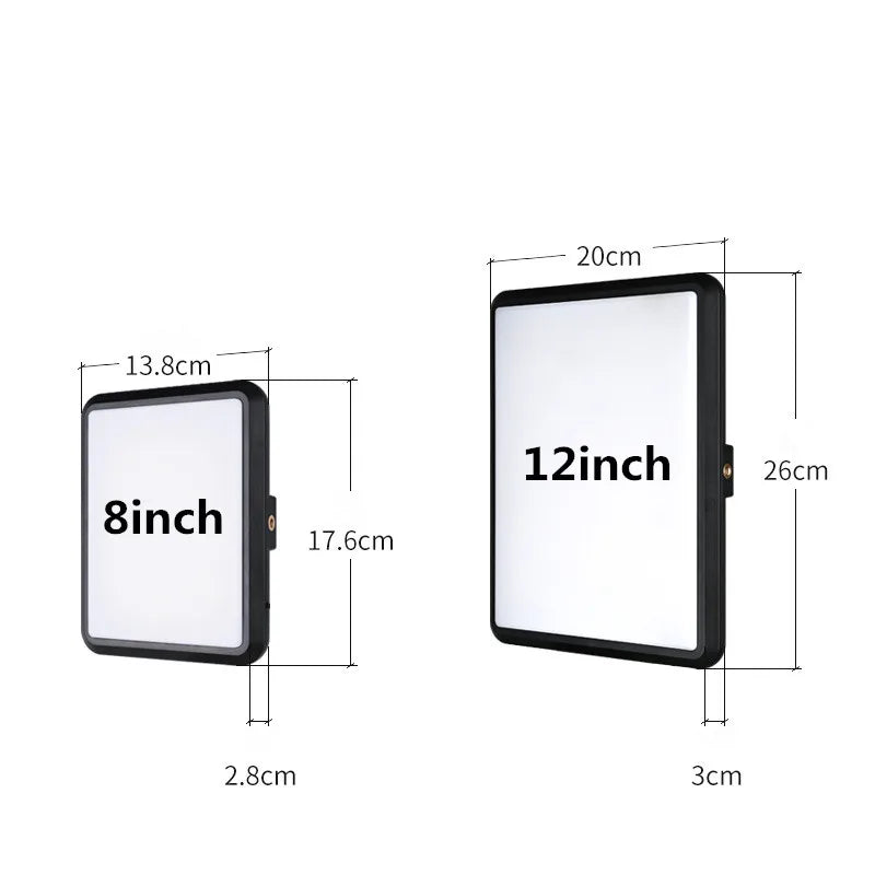 LED Photography Video Light Panel Lighting Photo Studio Lamp Kit with 8/12 Inch Adjustable Brightness,for YouTube Live Streaming