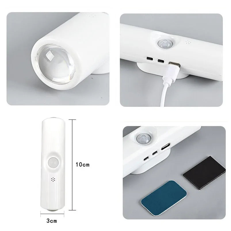 Double-Head LED Night Light with Motion Sensor – RGB Rechargeable Wall Lamp