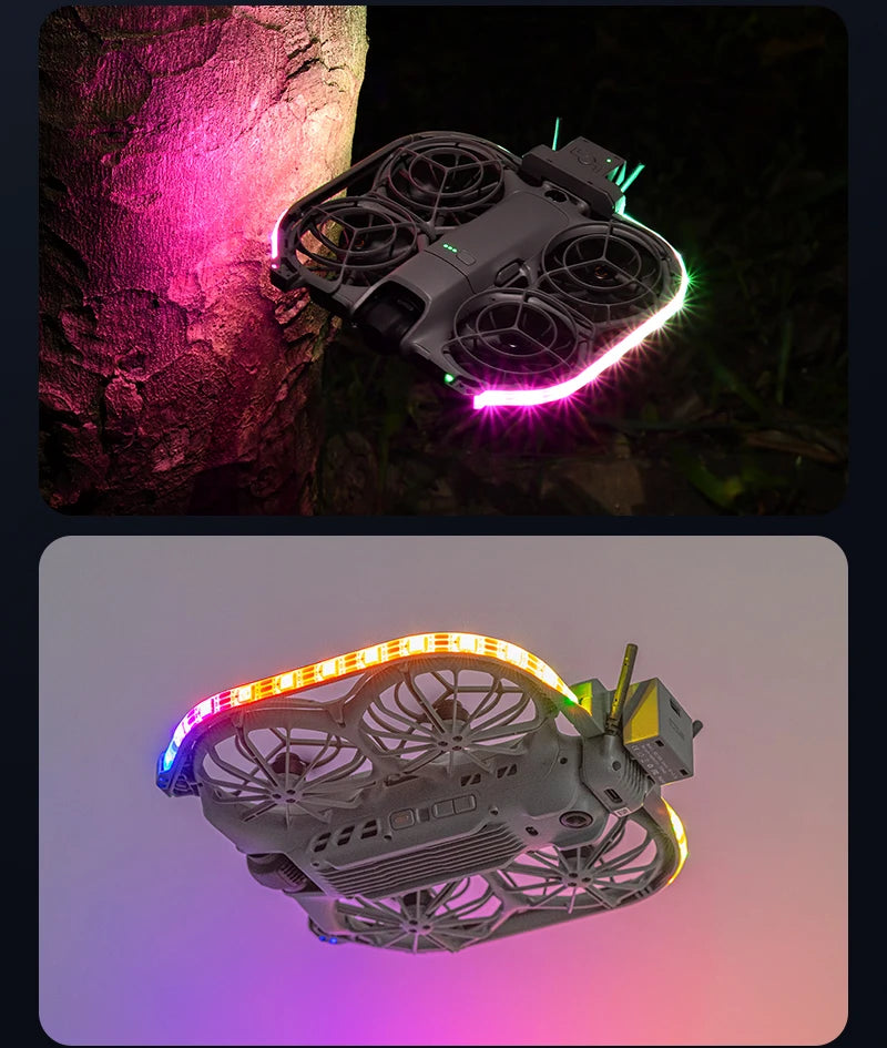 LED Strip For DJI Neo 2 Colorful Night Flight Indicator Rechargeable Luminous Lamp Belt Lightweight Flash Light Drone Accessory
