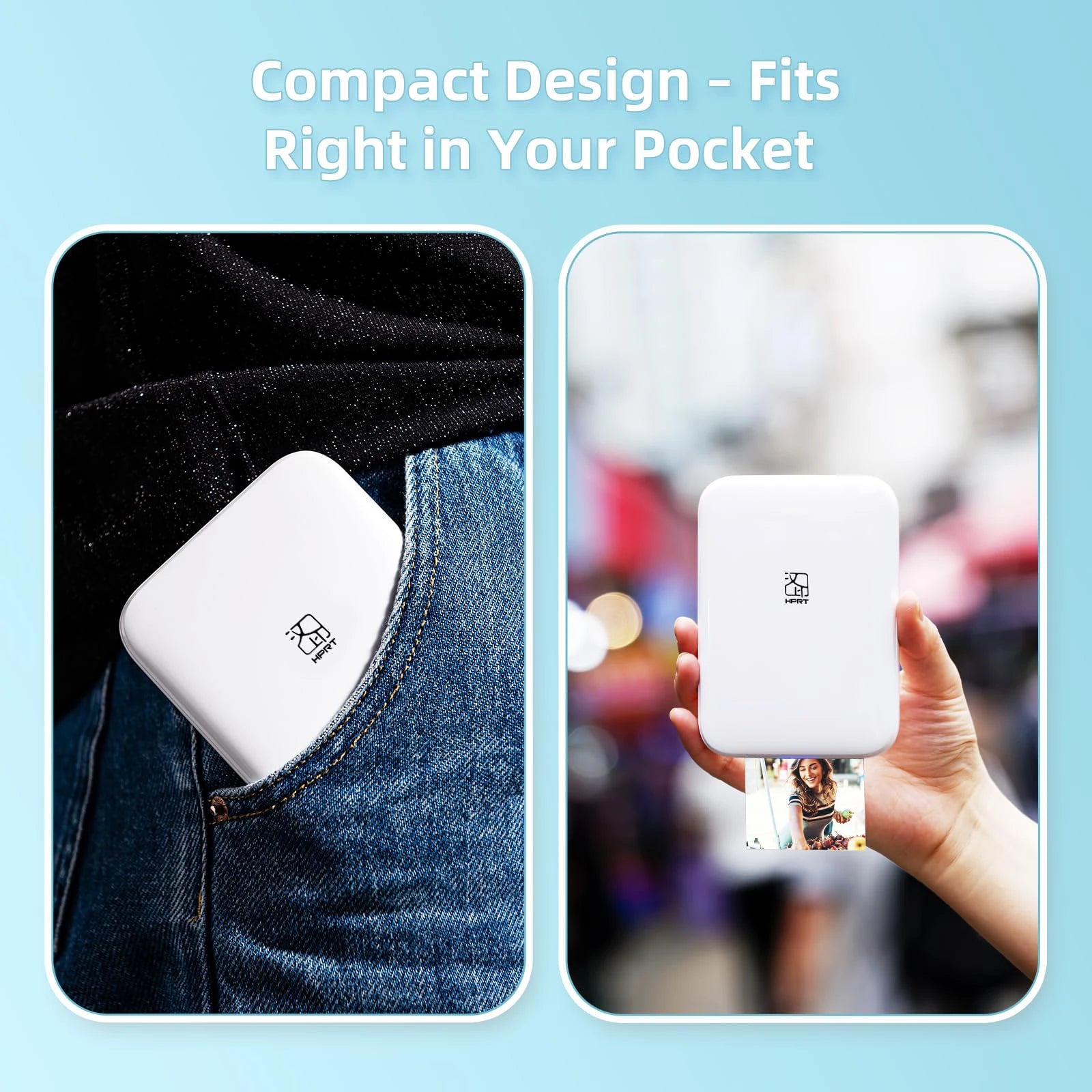 HPRT MT53 Pocket Photo Printer — Bluetooth Mini 2x3" HD Mobile Printer
