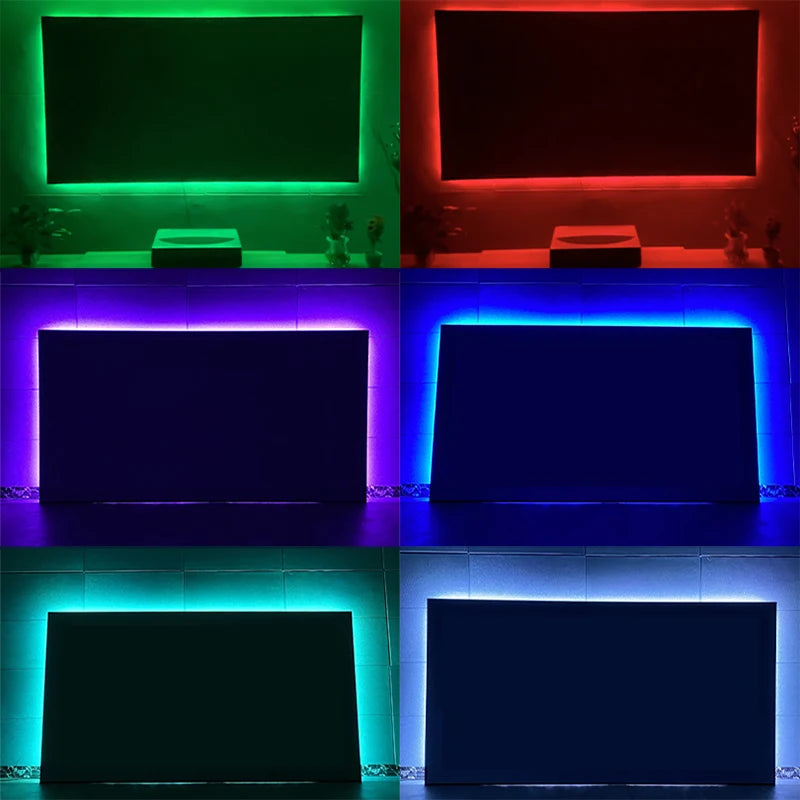 LED Backlight for Fixed Frame Projector Screen RGB Light Strip Multi Color Remote Control AI Change Easy Install Home Decoration