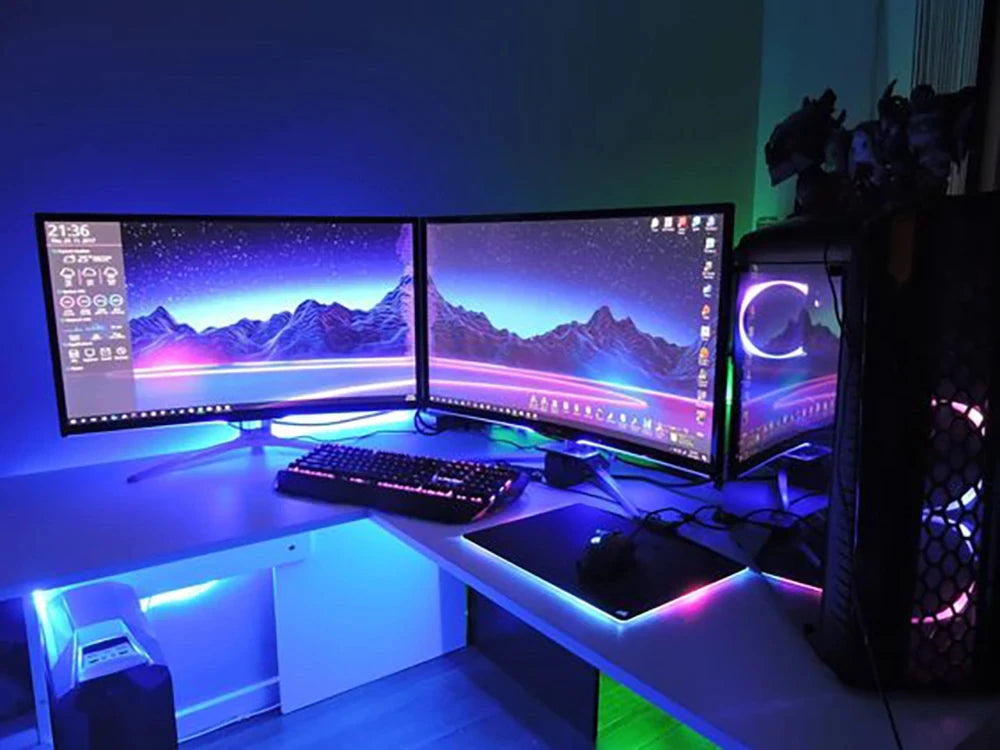 Bluetooth RGB LED Strip Light – USB 5V Self-Adhesive TV & Desktop Backlight