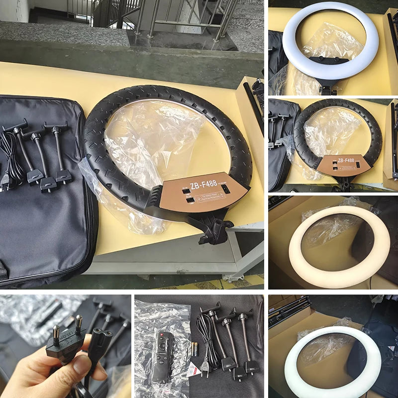 22" Professional LED Ring Light – 3200-6500K Studio Light for Makeup & Photography