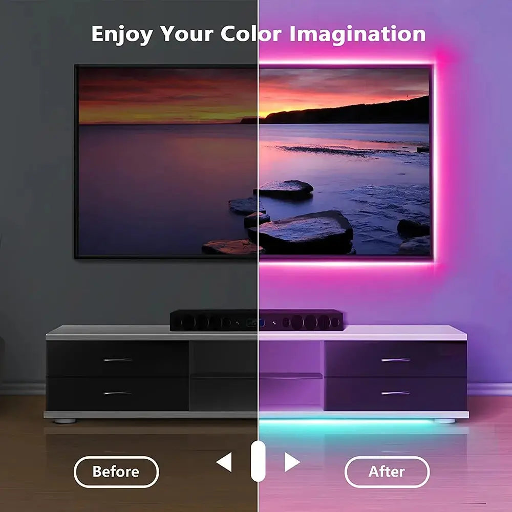 Bluetooth RGB LED Strip Light – USB 5V Self-Adhesive TV & Desktop Backlight