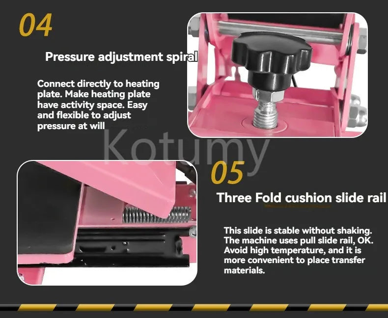 23x30" Industrial Digital Heat Press Machine — T-Shirt Transfer Pink/White