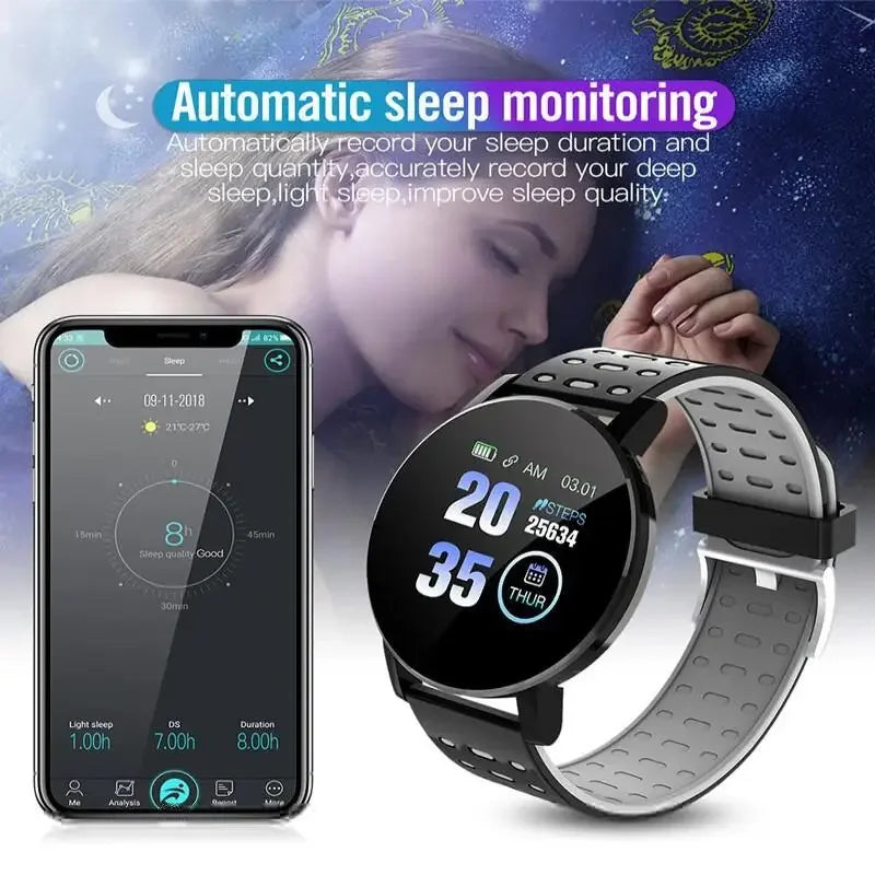 Smart Watch LED Digital Fitness Tracker — Heart Rate Monitor 1.44" Touch Screen