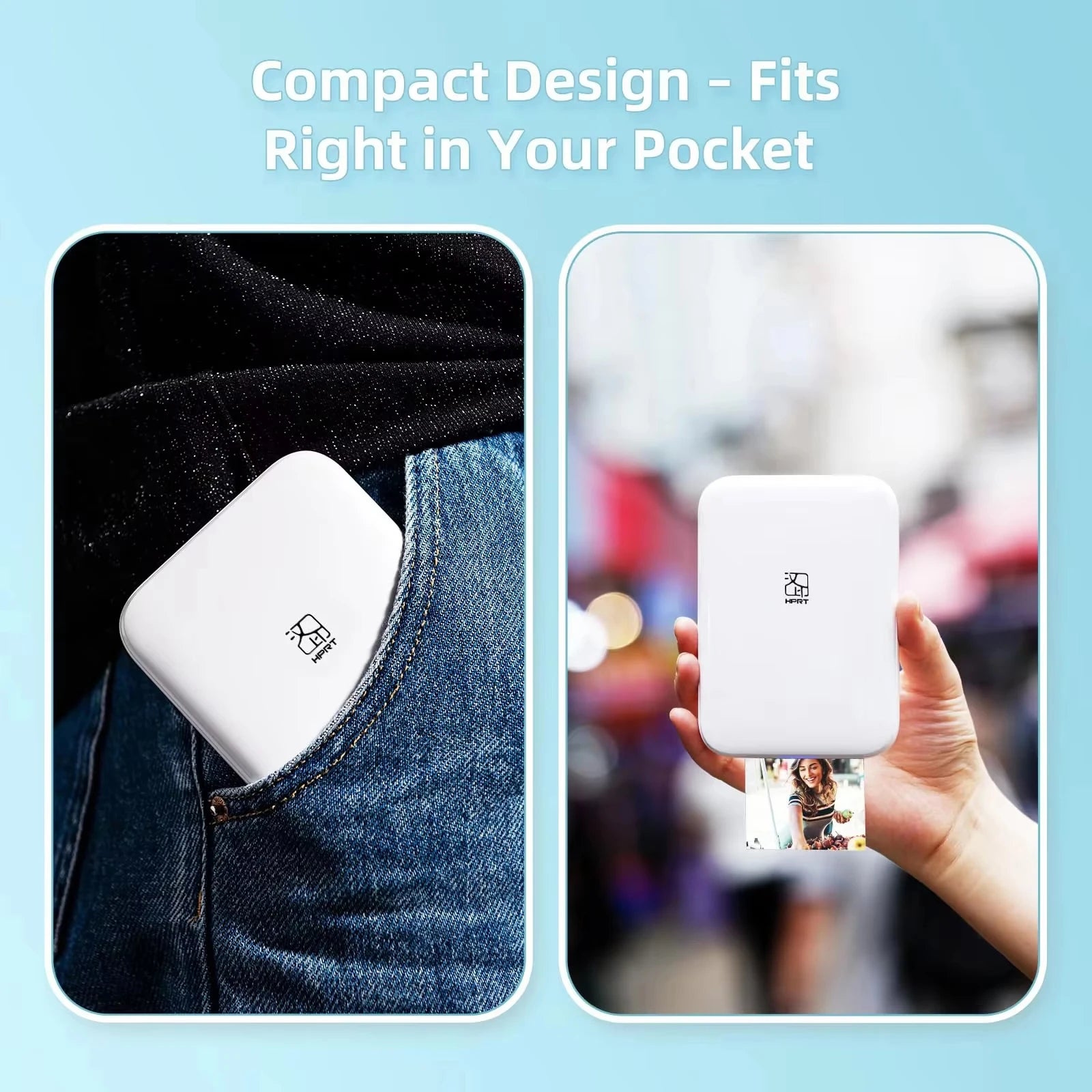 HPRT MT53 Pocket Photo Printer — Bluetooth Mini 2x3" HD Mobile Printer
