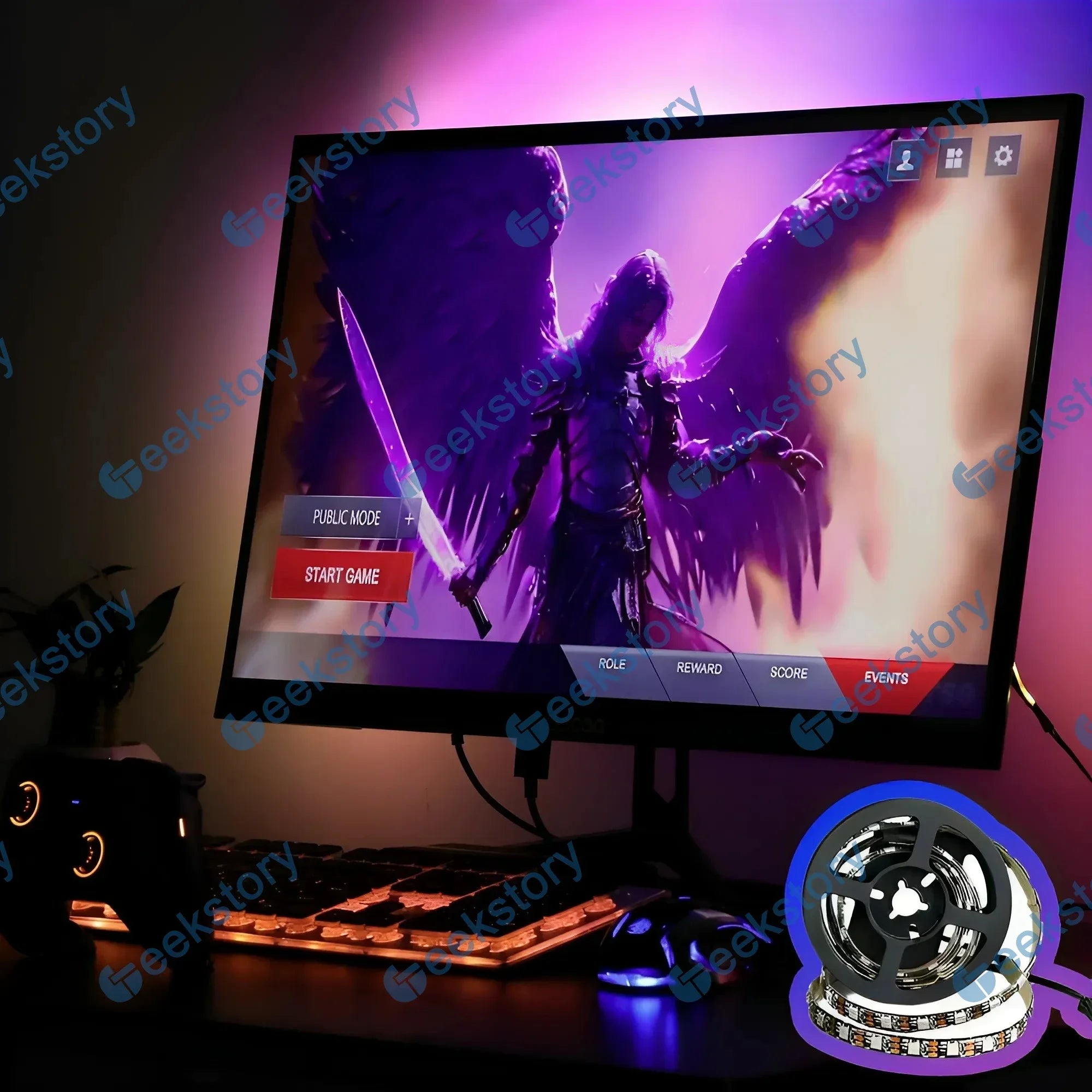 WS2812B RGB LED Strip 5V USB LED Backlight Decor Lamp Smart LED Lights Monitors with Color Matching for 27inch PC, Smart TV