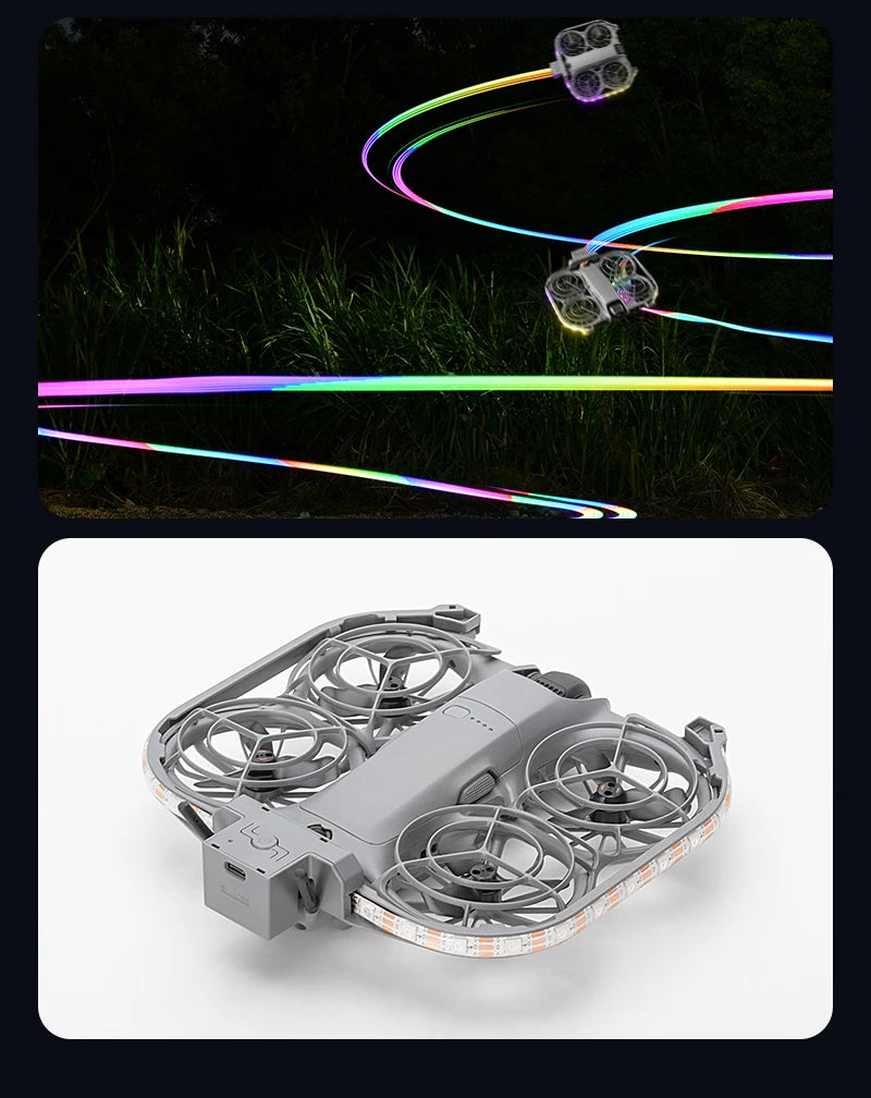LED Strip For DJI Neo 2 Colorful Night Flight Indicator Rechargeable Luminous Lamp Belt Lightweight Flash Light Drone Accessory