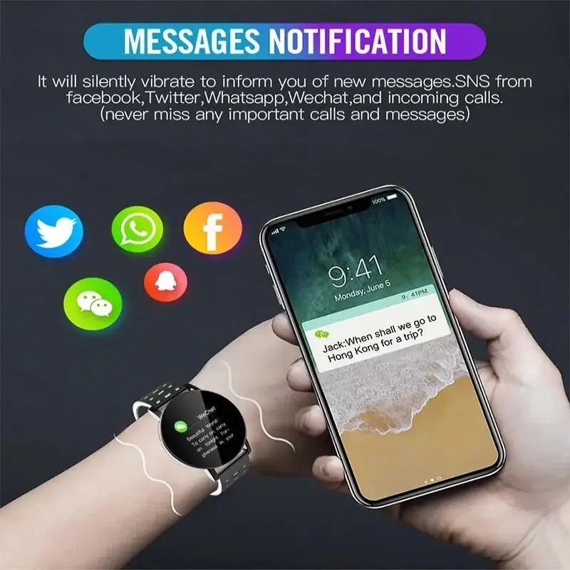 Smart Watch LED Digital Fitness Tracker — Heart Rate Monitor 1.44" Touch Screen