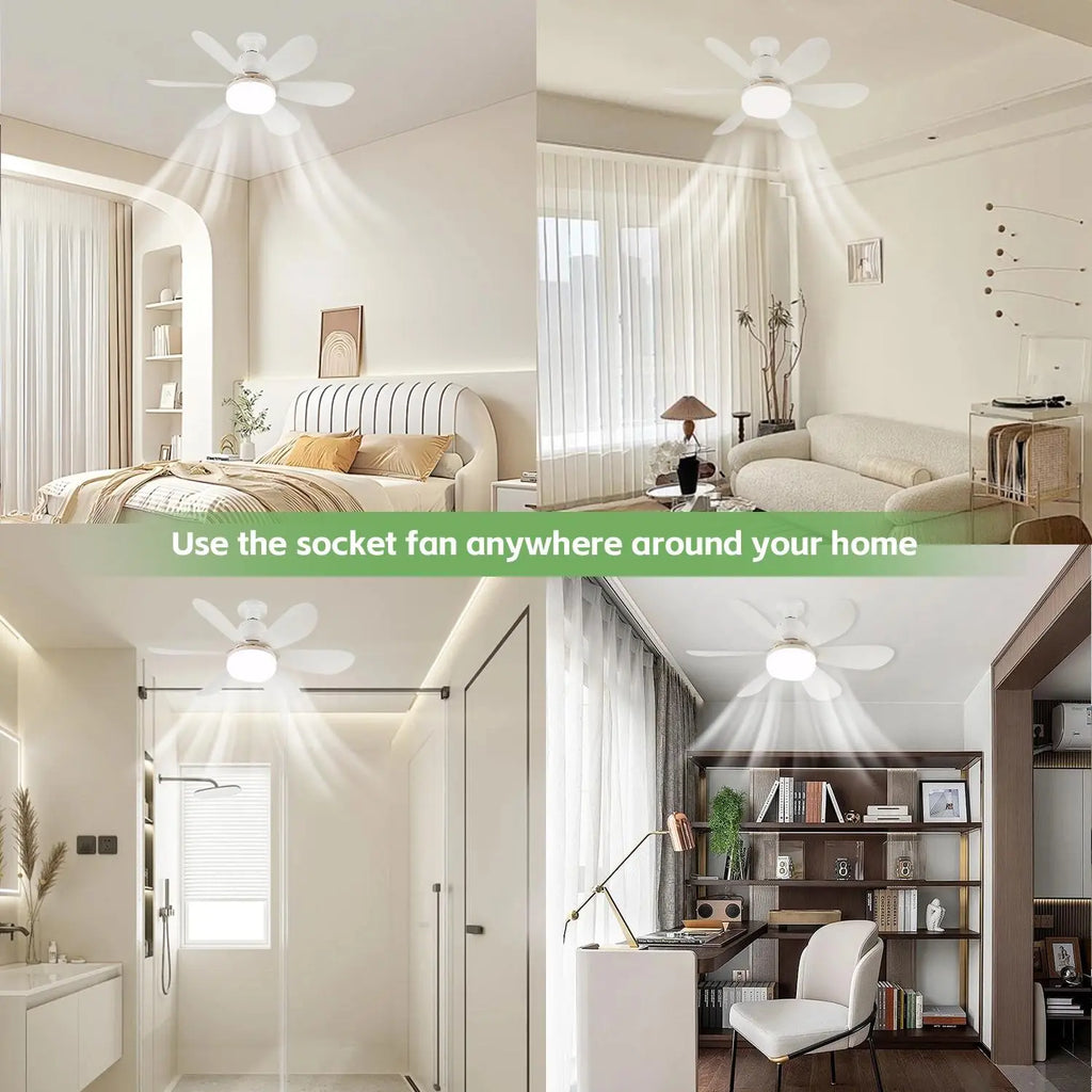 Plug-In Ceiling Fan Light with Remote Control, Pure Copper DC Motor, Variable-Speed Energy-Saving Quiet Operation with Adjustable Lighting and Timer Function, Home Decor Lighting, Atmosphere Lighting, Decorative Atmosphere Light