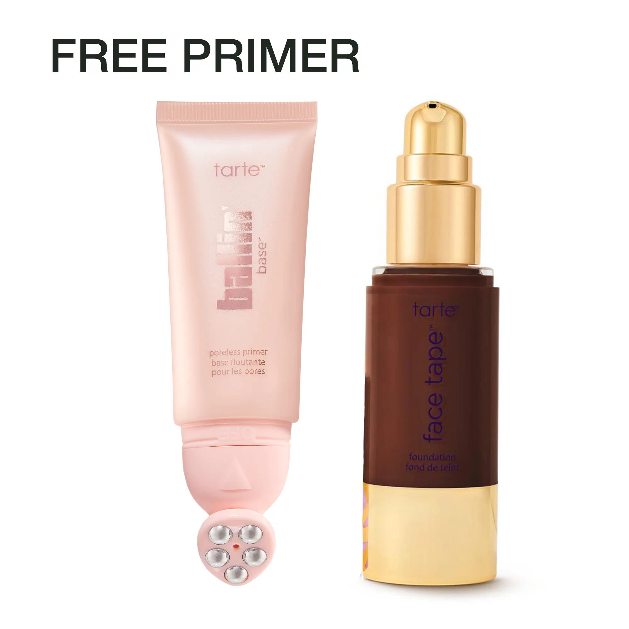 Tarte Face Tape Foundation & Ballin’ Base Poreless Primer Duo - Full Coverage Foundation + FREE 24Hr Pore Blur Matte Primer