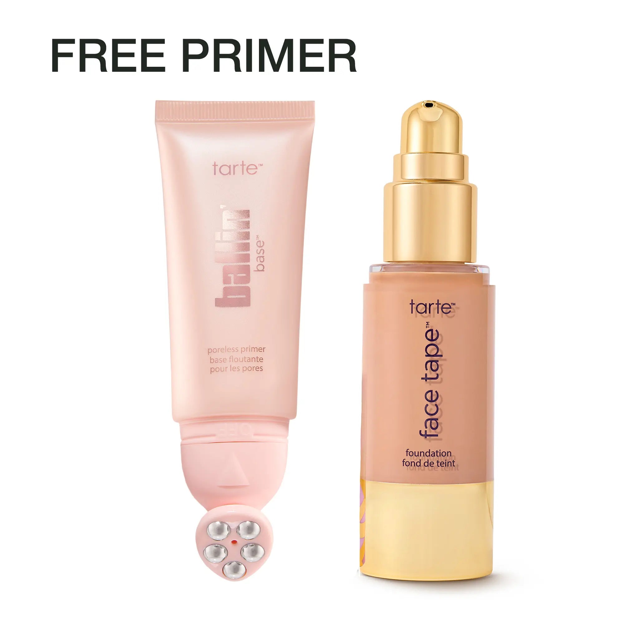 Tarte Face Tape Foundation & Ballin’ Base Poreless Primer Duo - Full Coverage Foundation + FREE 24Hr Pore Blur Matte Primer