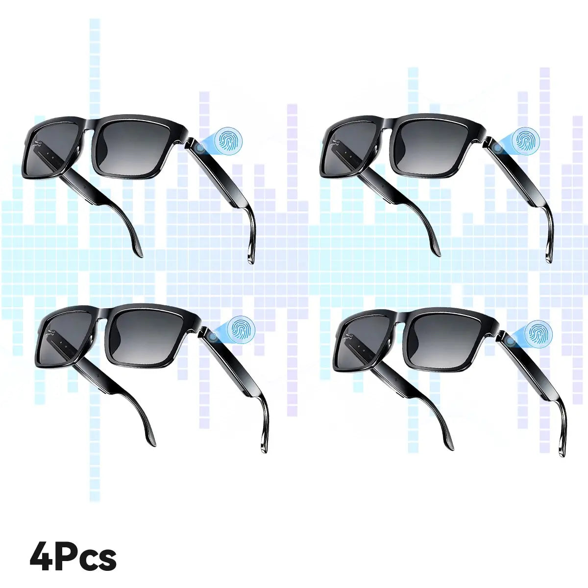 Bluetooth Audio Smart Sunglasses, Wireless Open Ear Glasses with Mic for Hands-Free Calls, Touch Control & Voice Assistant, UV Protection Sunglasses for Hiking Travel Business Calls, Ideal Gift for Women & Men