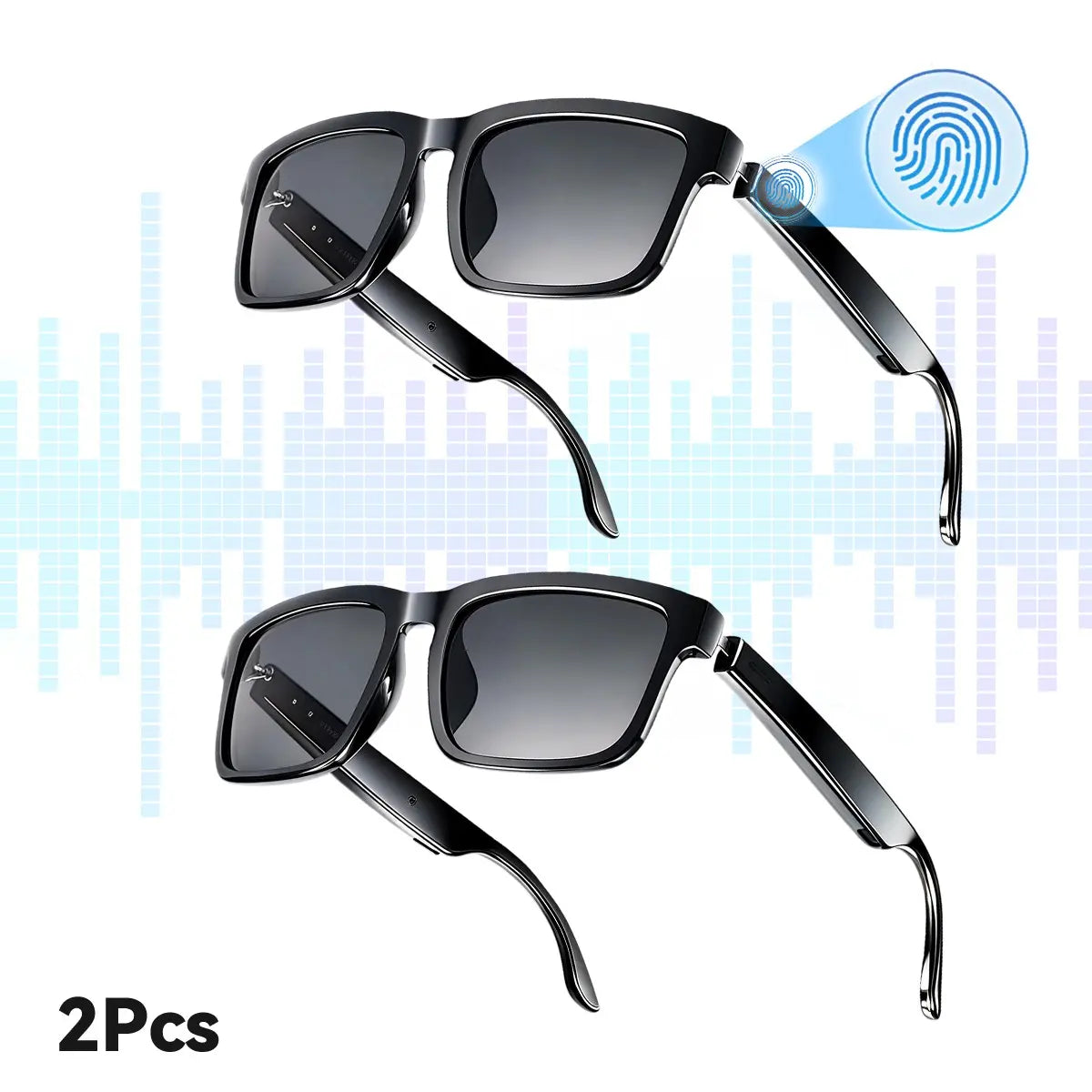 Bluetooth Audio Smart Sunglasses, Wireless Open Ear Glasses with Mic for Hands-Free Calls, Touch Control & Voice Assistant, UV Protection Sunglasses for Hiking Travel Business Calls, Ideal Gift for Women & Men