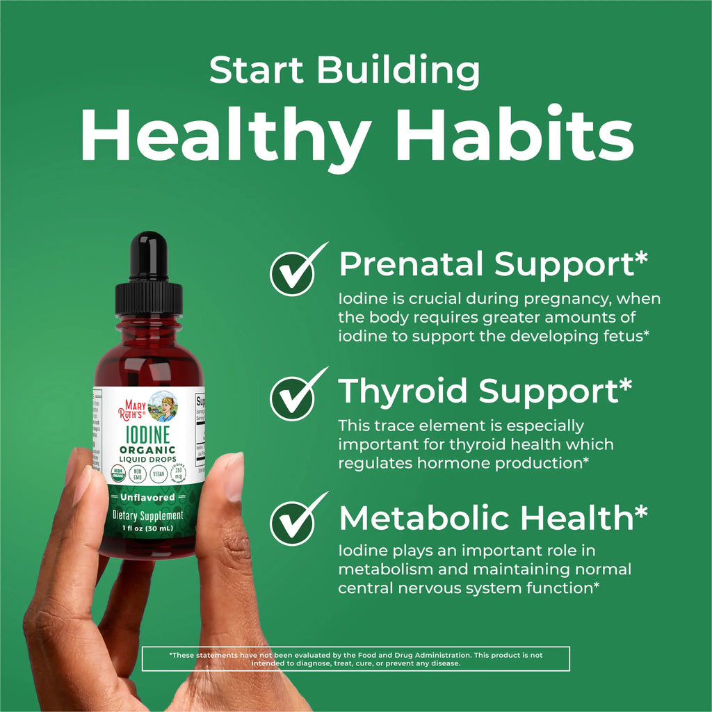 Maryruth'S Organic Iodine Liquid Drops - Potassium Iodide - Thyroid Health Supplement - 1 Year Supply - USDA Organic - Vegan - Non-Gmo - 450 Servings