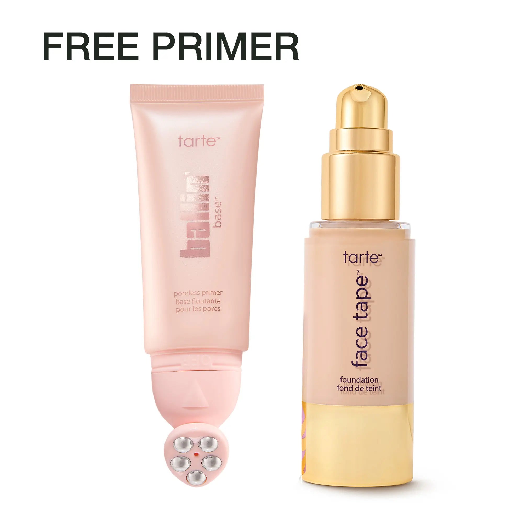 Tarte Face Tape Foundation & Ballin’ Base Poreless Primer Duo - Full Coverage Foundation + FREE 24Hr Pore Blur Matte Primer