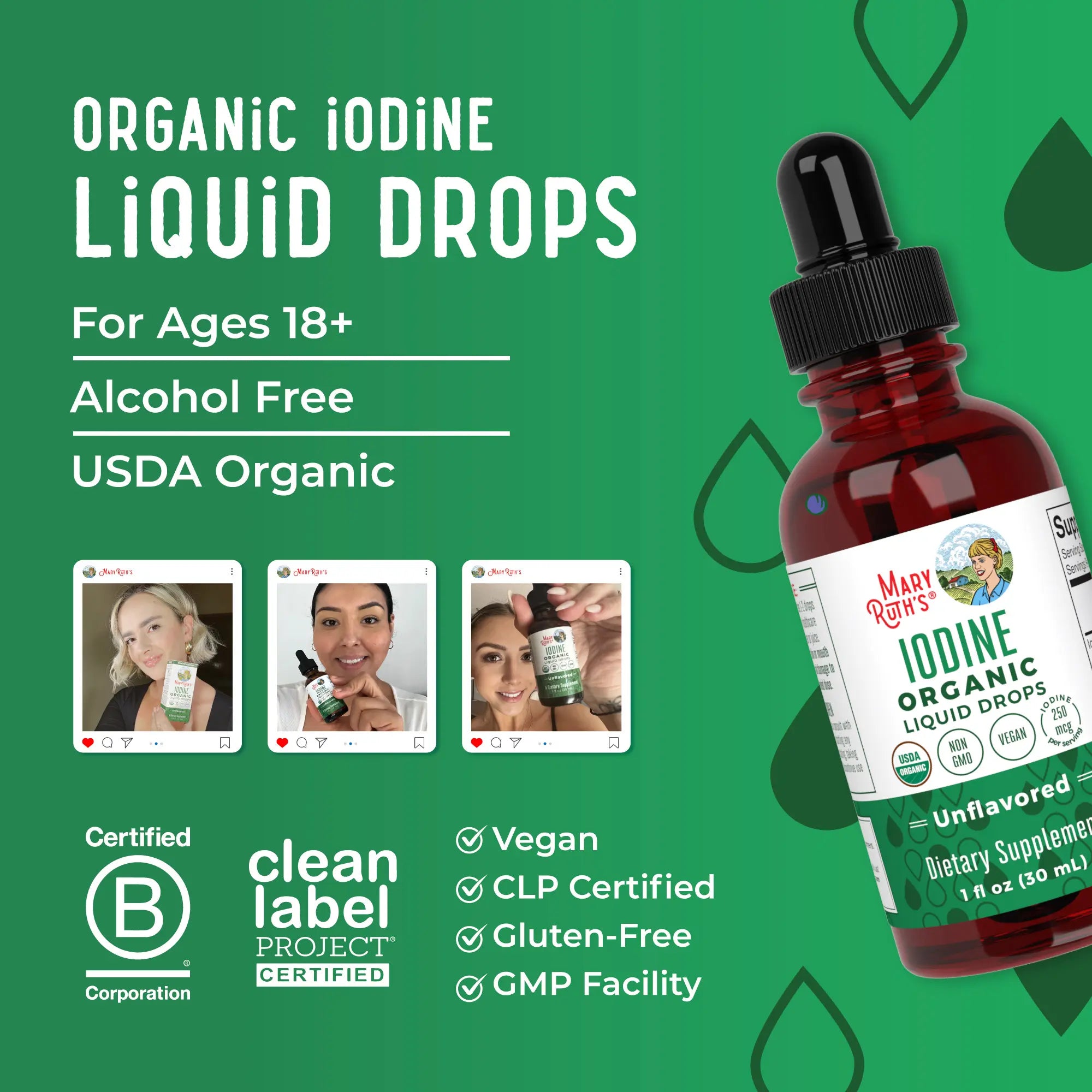 Maryruth'S Organic Iodine Liquid Drops - Potassium Iodide - Thyroid Health Supplement - 1 Year Supply - USDA Organic - Vegan - Non-Gmo - 450 Servings