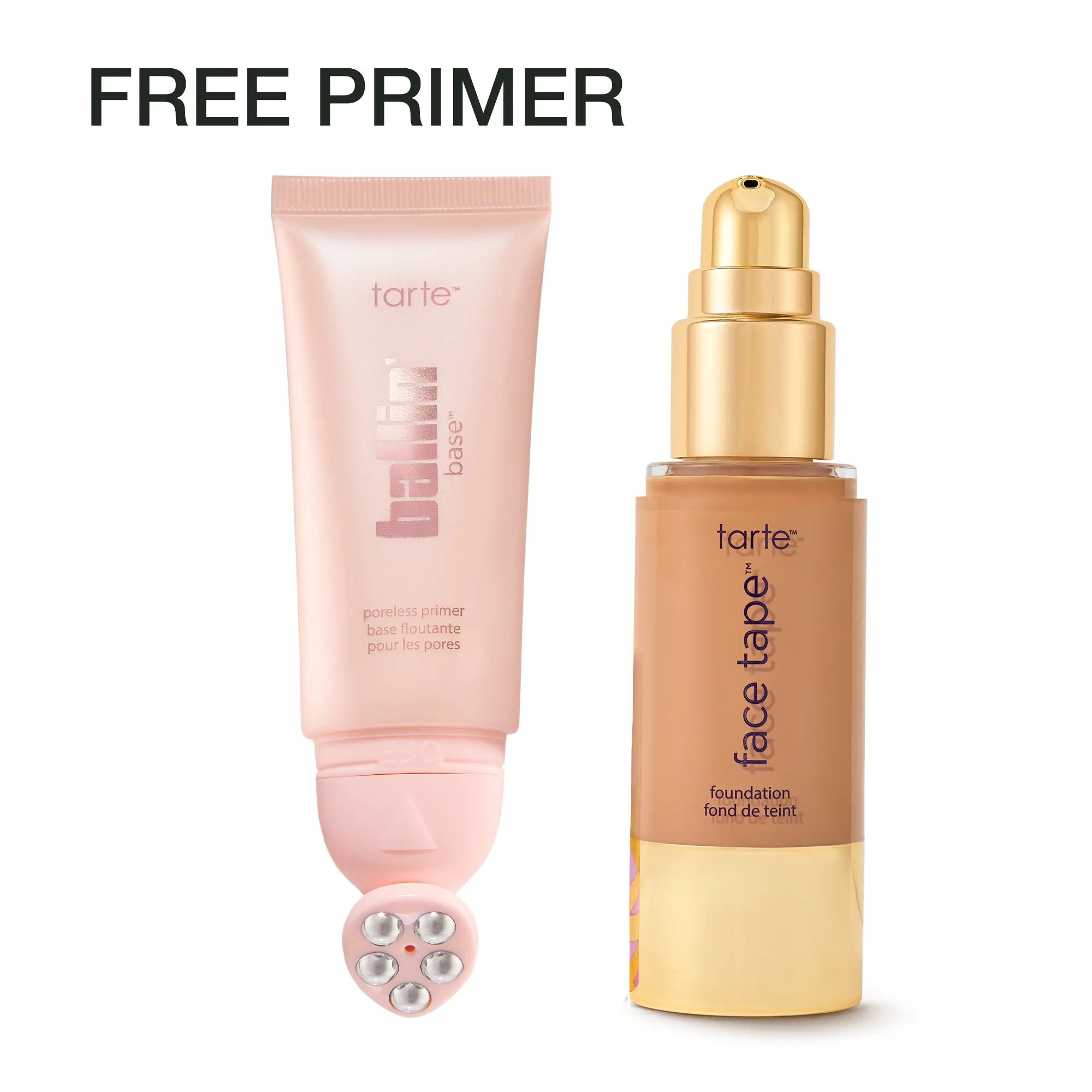 Tarte Face Tape Foundation & Ballin’ Base Poreless Primer Duo - Full Coverage Foundation + FREE 24Hr Pore Blur Matte Primer