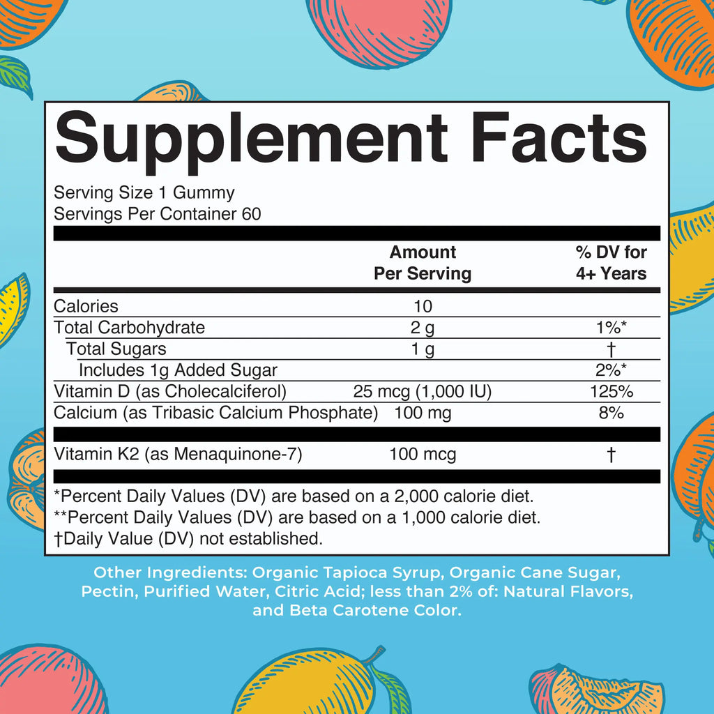 Maryruth'S K2+D3 Calcium Gummies - 2 Month Supply - Bone Health & Joint Support - Heart Health - Vegan - Non-Gmo - Gluten Free - 60 Count