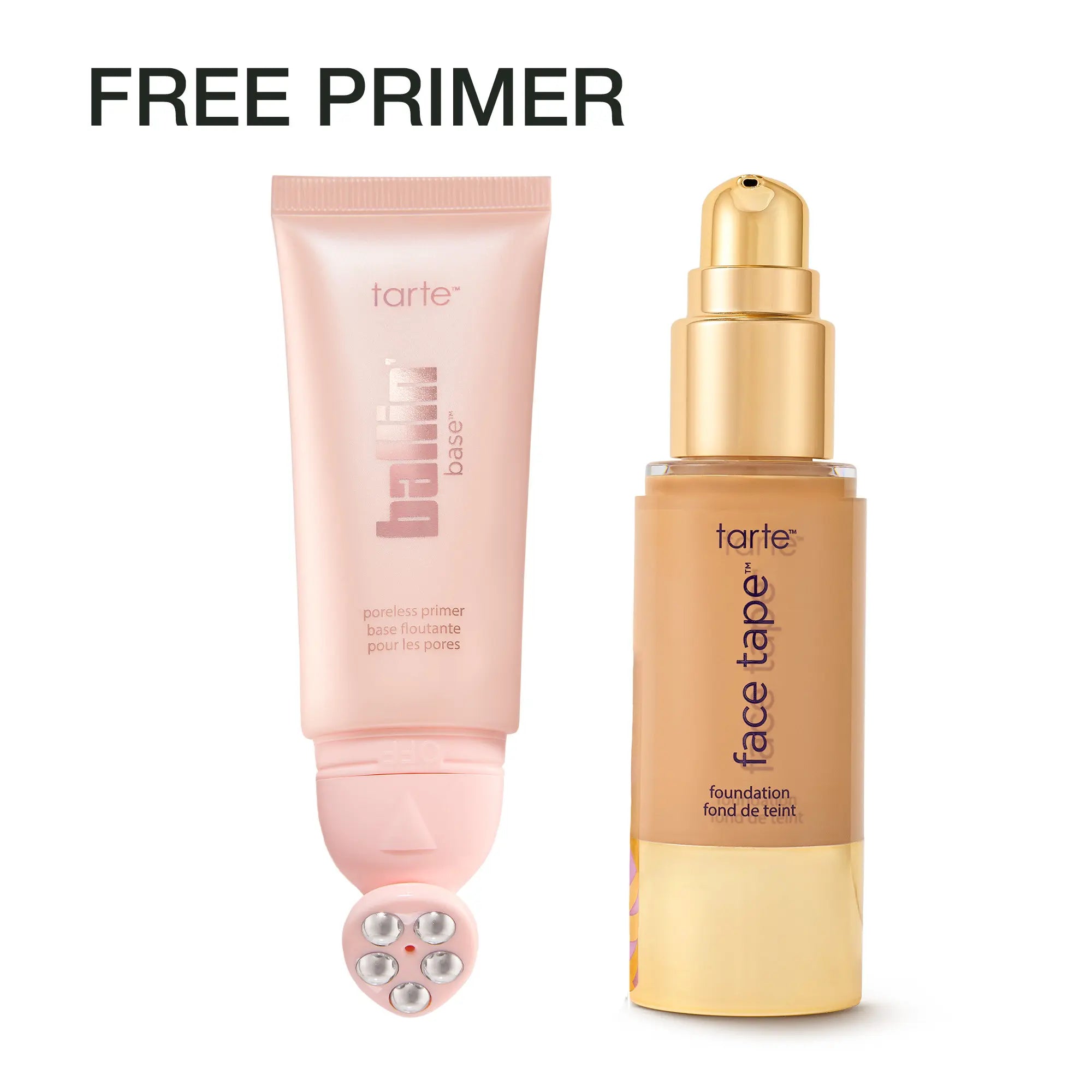 Tarte Face Tape Foundation & Ballin’ Base Poreless Primer Duo - Full Coverage Foundation + FREE 24Hr Pore Blur Matte Primer