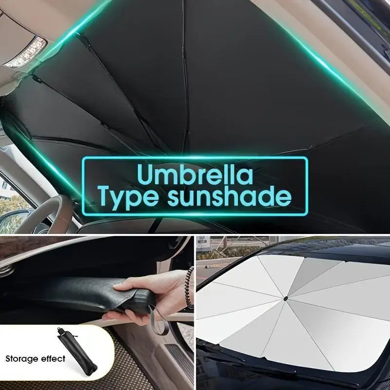Portable Car Sunshade, Windshield Sunshade, Foldable Windshield Sunshade, Car Exterior Accessories, Daily Car Windshield Cooling Umbrella
